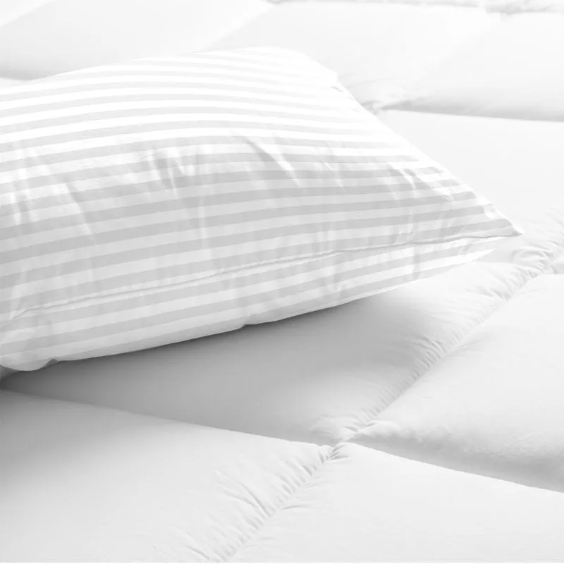 2-Pack Cotton Stripe Plush Bed Pillows