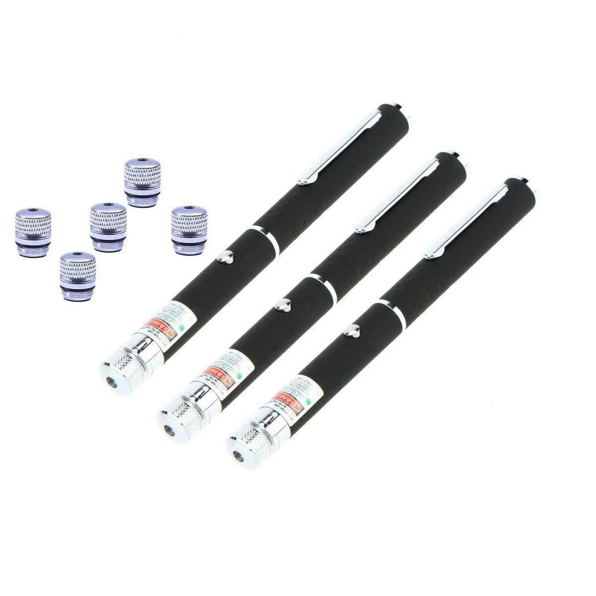 3 Pack 5mW Laser Pens Red - Green - Blue