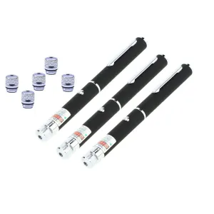 3 Pack 5mW Laser Pens Red - Green - Blue