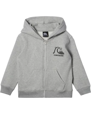 Boys Graphic Zip Hoodie in Light Grey Heather
