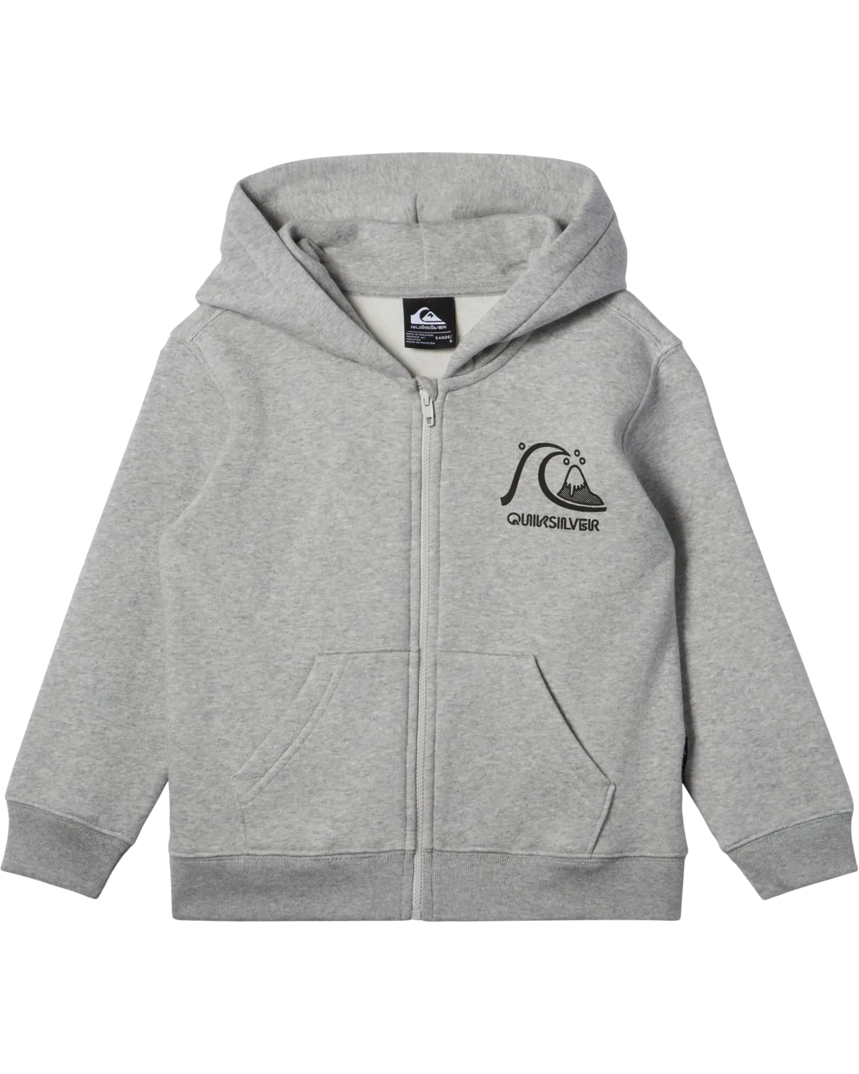 Boys Graphic Zip Hoodie in Light Grey Heather