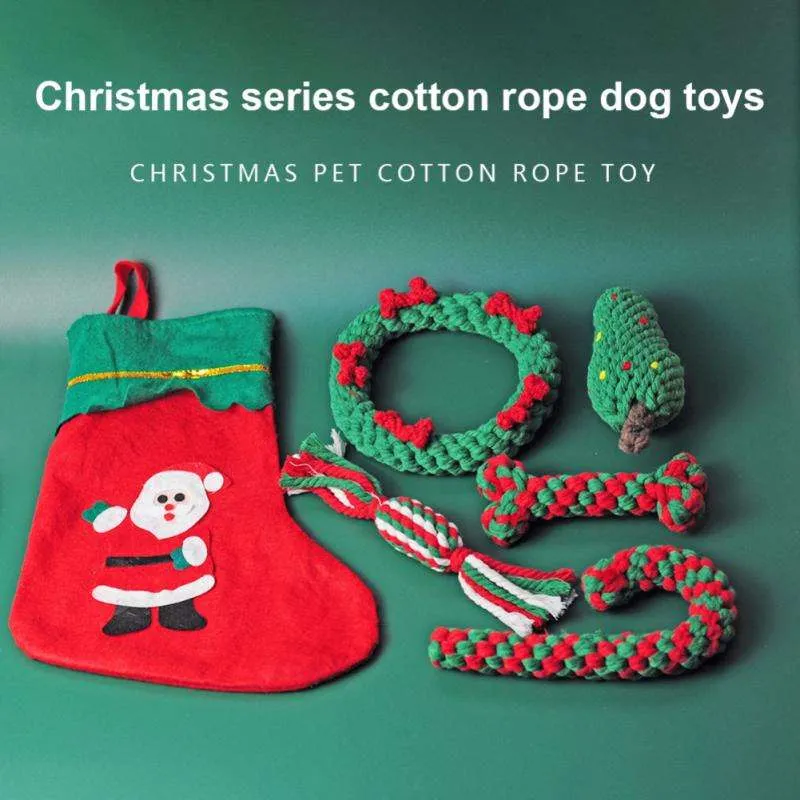 Christmas Themed Rope Dog Chew Toy