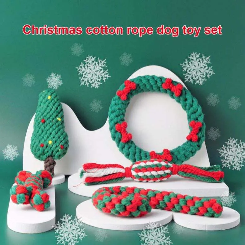 Christmas Themed Rope Dog Chew Toy