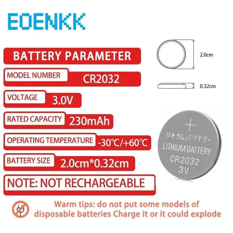 CR2032 Lithium Button Battery Pack: Reliable Power for Electronics