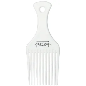 Ditzy Doll White Afro Comb - Wide-Toothed Comb for Detangling and Styling Afro Hair