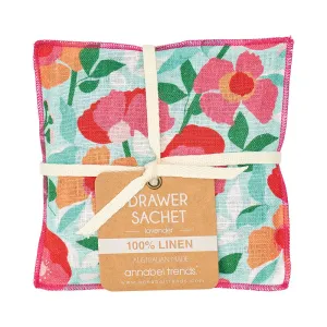 Drawer Sachet - Linen - Sherbert Poppies