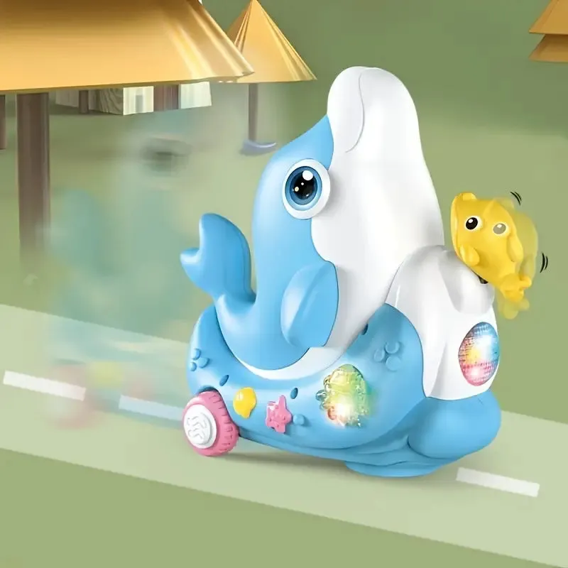 Electric Cute Ball Blowing Dolphin With Light & Music