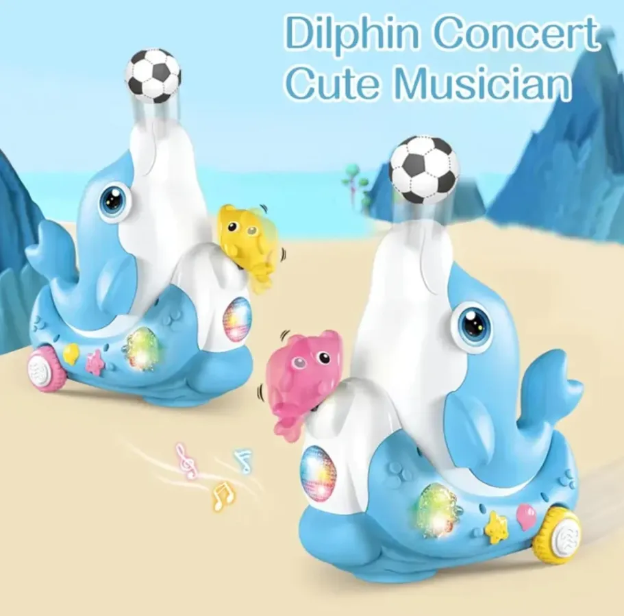 Electric Cute Ball Blowing Dolphin With Light & Music