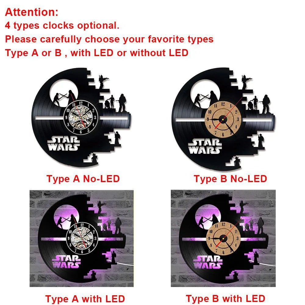 German Shepherd Dog Record Clock LED Clocks for Living Room Vinyl Record Hanging Clock Lighting Amimal Silhouette Room Decor