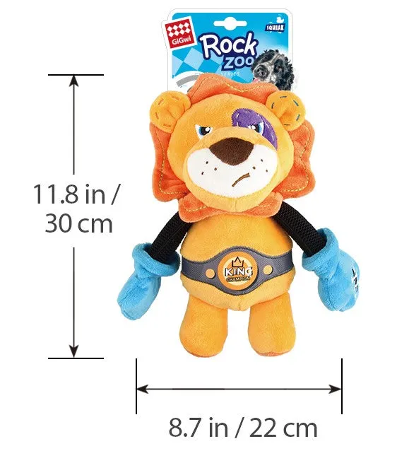 GiGwi Rock Zoo Series Lion Boxer Soft Squeaky Crinkle Dog Toy for Medium and Large Dogs
