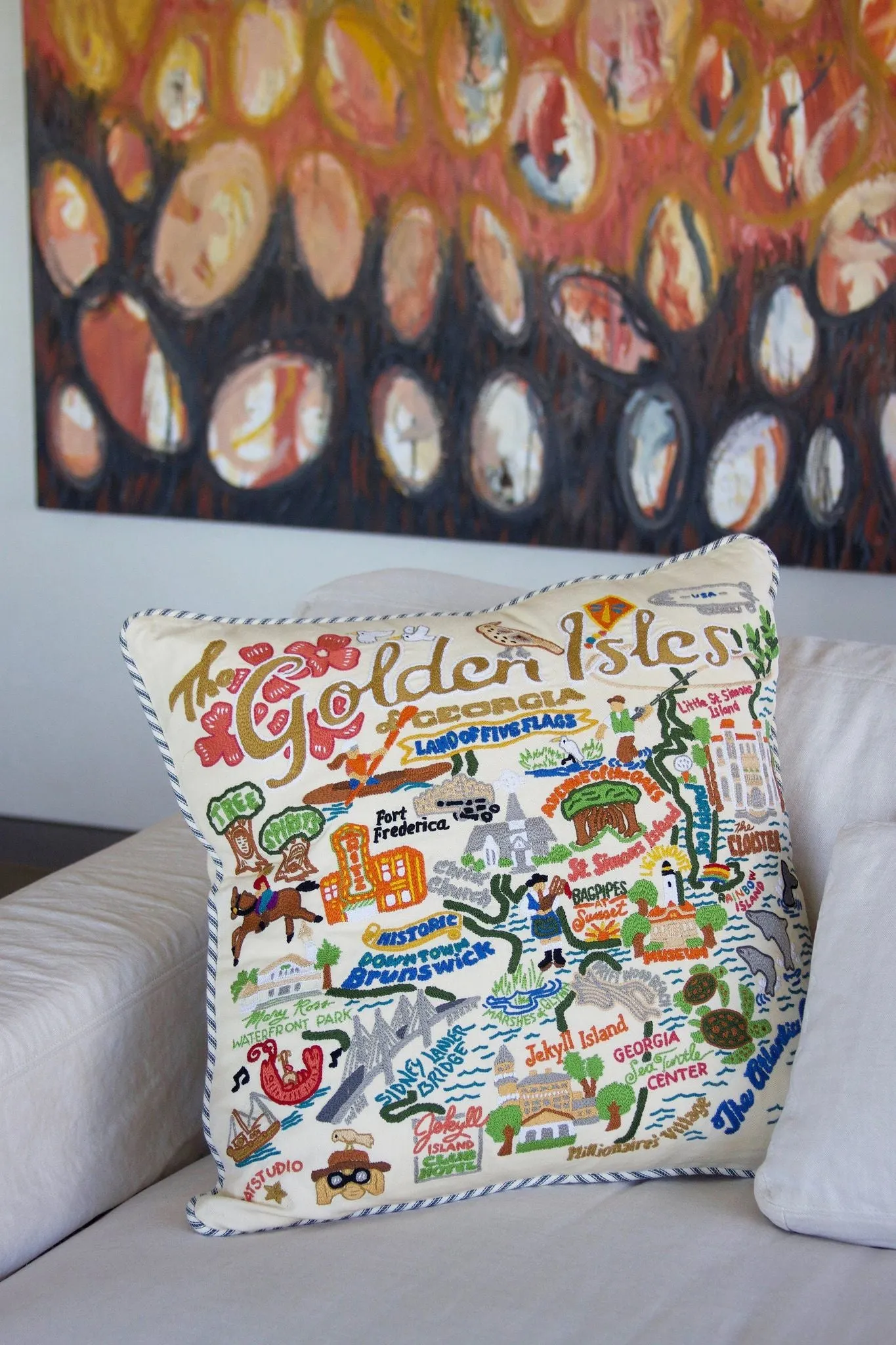 GOLDEN ISLES PILLOW BY CATSTUDIO