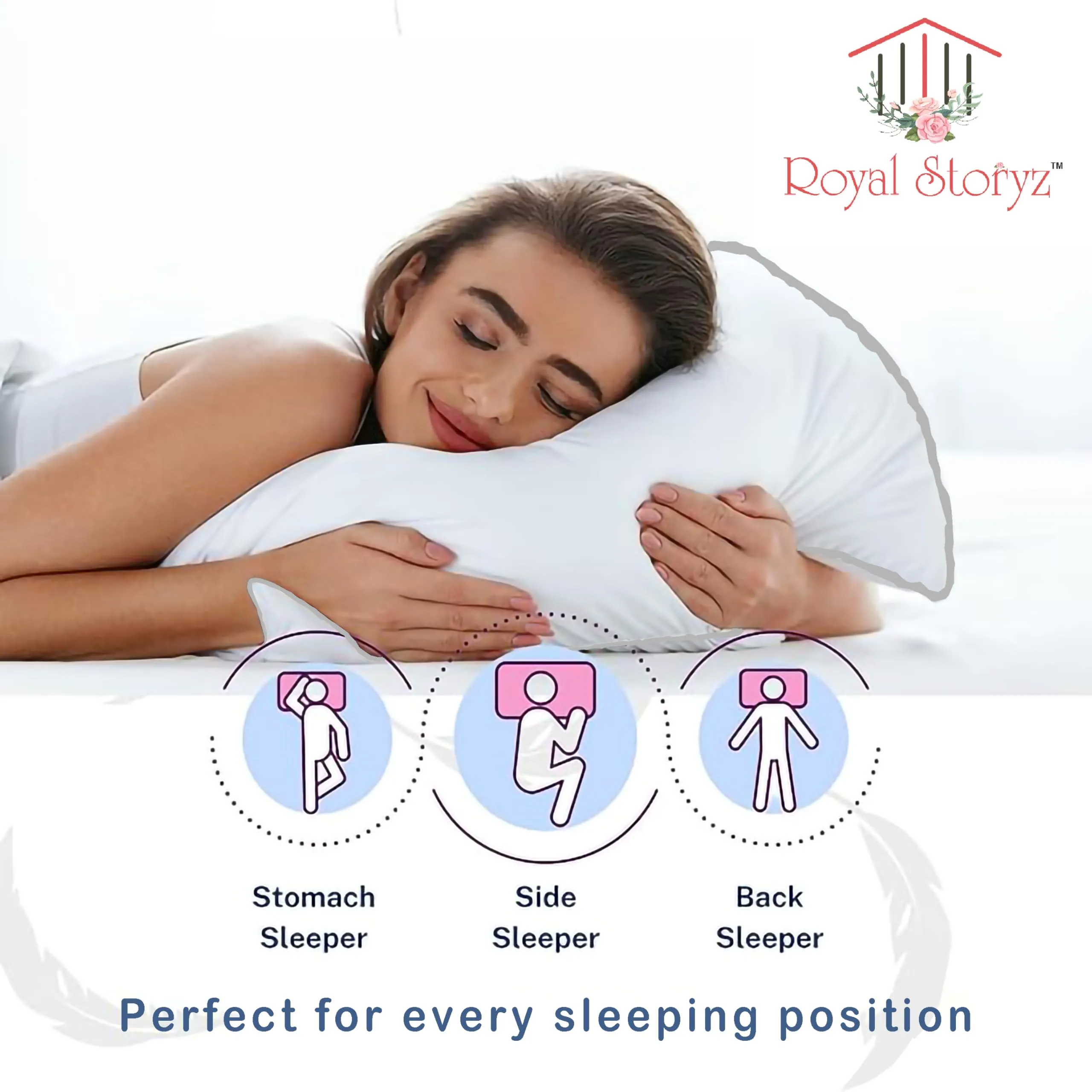Hotel Quality Quilted Bed Pillows - 100% Combed Cotton Fabric | Pack of 2 - Standard Size 17"x27" | Made in India | Cooling Down-Alternative Microgel Filling | Medium Support for All Sleepers