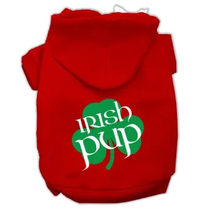 Irish Pup Screen Print Pet Hoodies Red Size XS (8)