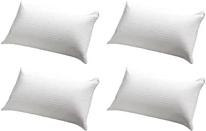 JY Satin Stripe Fabric Luxury Pillows for Sleeping, Down Alternative Cooling Pillow, Standard Size 16" x 26", Pack of 4