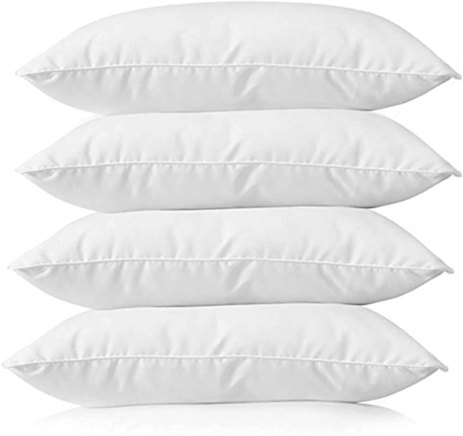 JY Satin Stripe Fabric Luxury Pillows for Sleeping, Down Alternative Cooling Pillow, Standard Size 16" x 26", Pack of 4