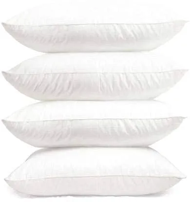 JY Satin Stripe Fabric Luxury Pillows for Sleeping, Down Alternative Cooling Pillow, Standard Size 16" x 26", Pack of 4