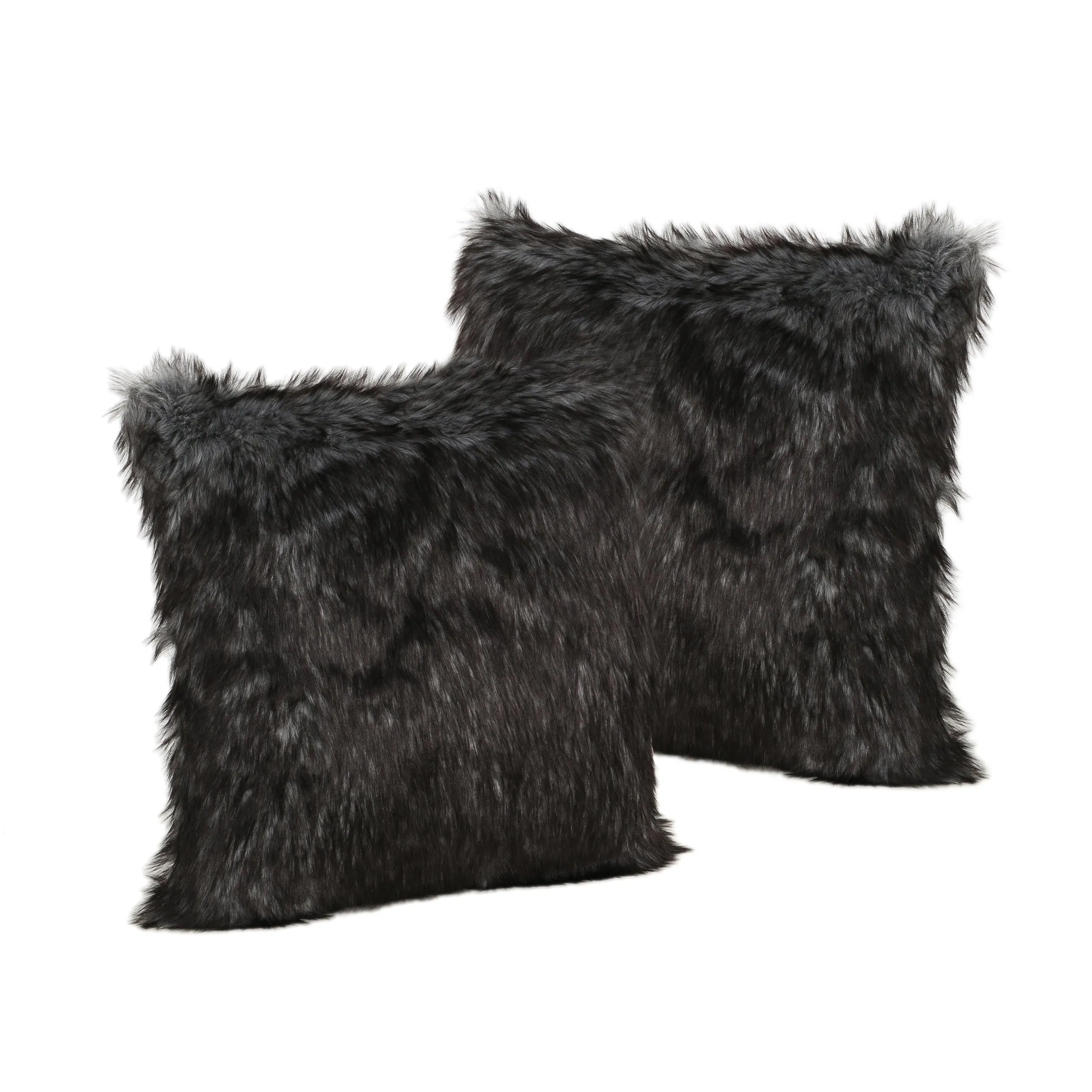 Laraine Furry Glam Faux Fur Throw Pillows (Set of 2)