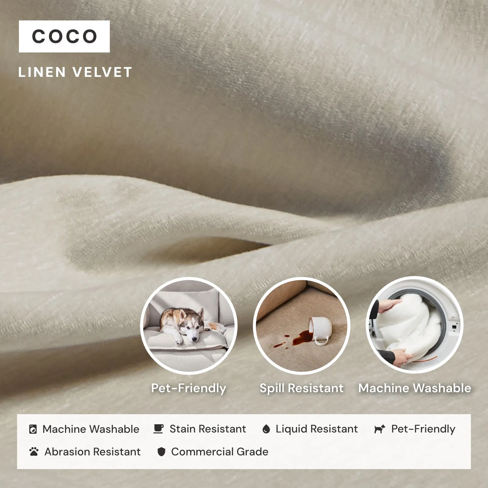 Modular Washable 6-Seater U-Sectional in Coco | Memorix  Seat | Cloud Pillow