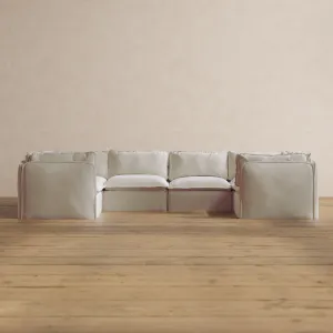 Modular Washable 6-Seater U-Sectional in Coco | Memorix  Seat | Cloud Pillow