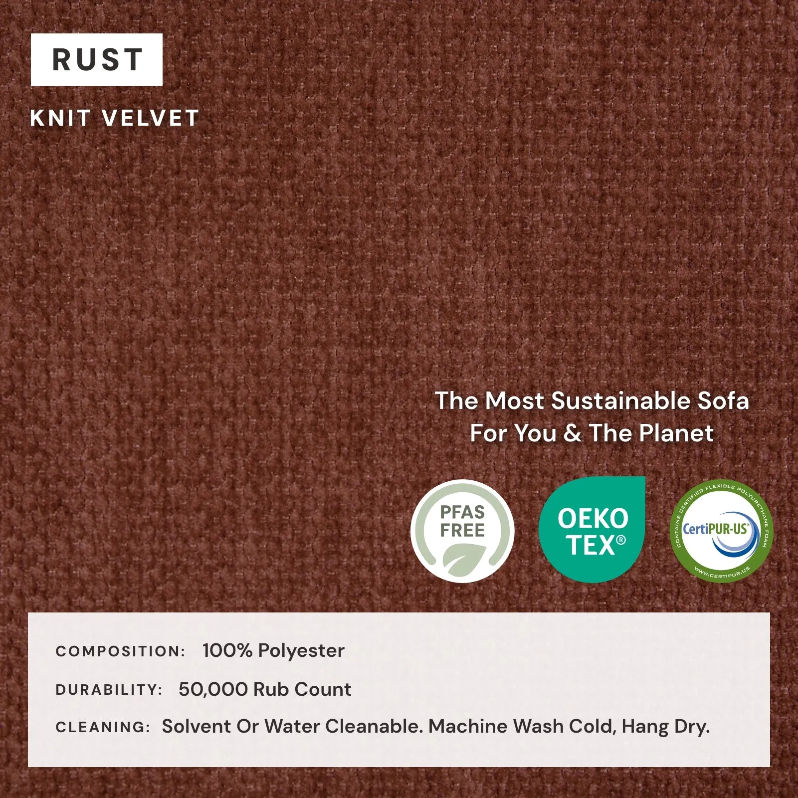 Modular Washable 6-Seater U-Sectional in Rust | Deluxe  Seat | Cloud Pillow