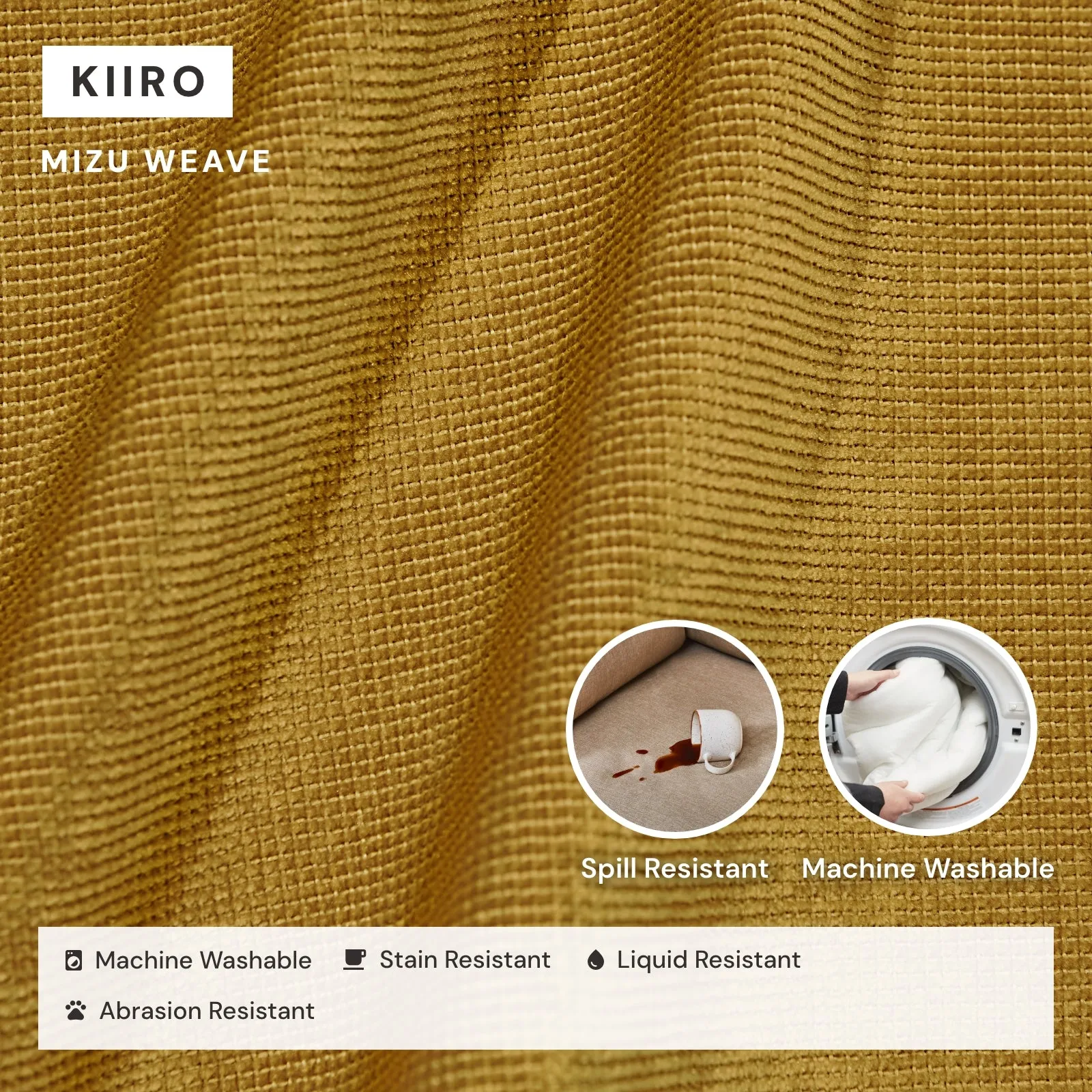 Modular Washable 7-Seater U-Sectional   Bench Ottoman in Kiiro | Deluxe  Seat | Cloud Pillow