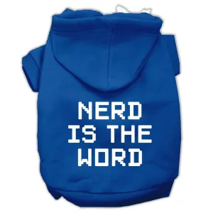 Nerd Is The Word Screen Print Pet Hoodies Blue Size M (12)