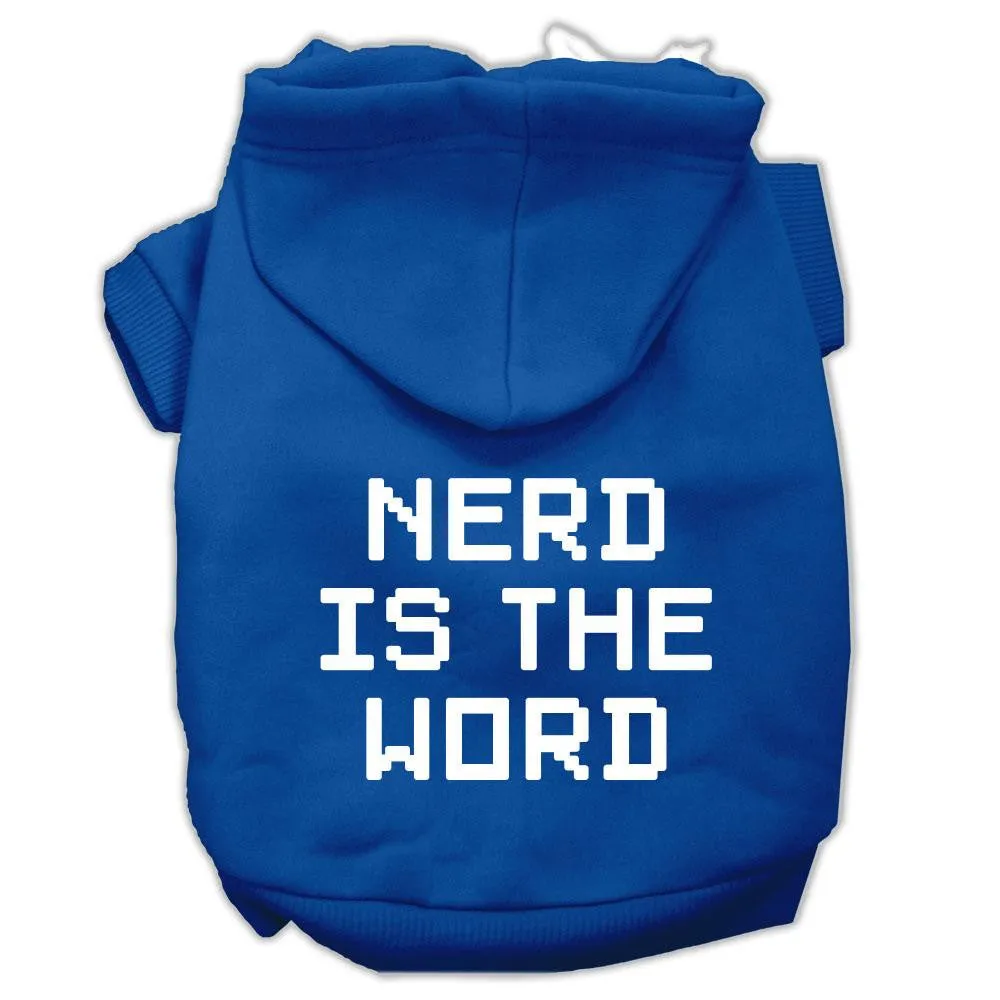 Nerd Is The Word Screen Print Pet Hoodies Blue Size M (12)