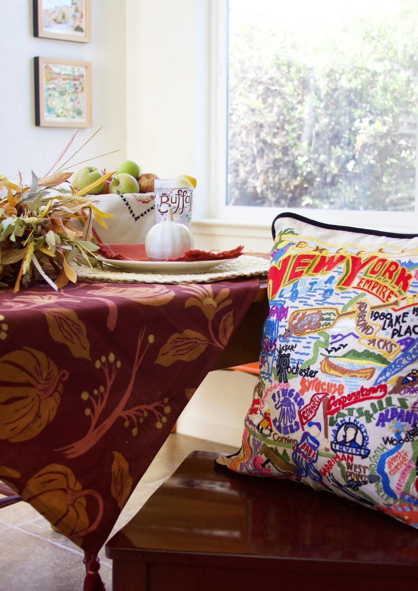 NEW YORK STATE PILLOW BY CATSTUDIO