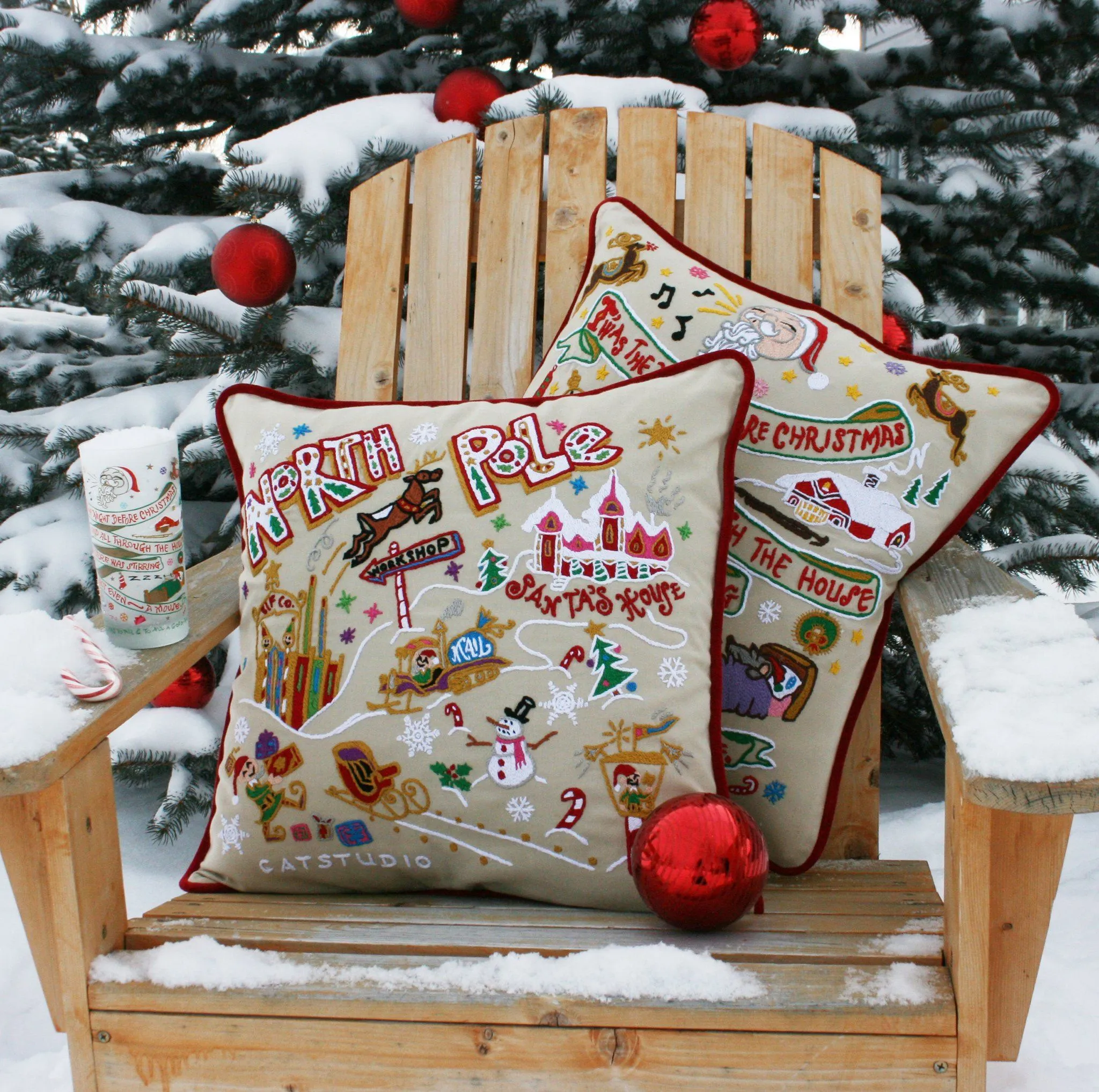 NIGHT BEFORE CHRISTMAS PILLOW BY CATSTUDIO