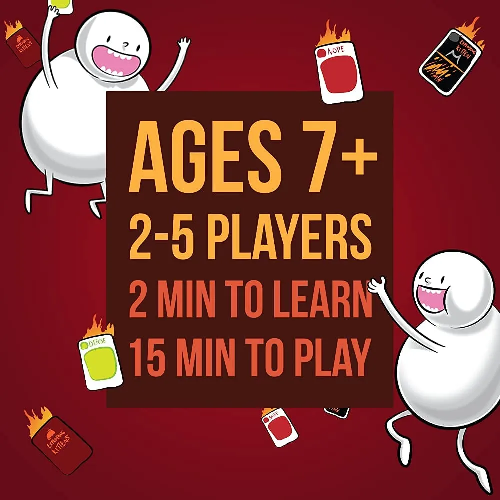 PLUSPOINT Exploding Kittens LLC A Card Game About Kitten and Explosions and Sometimes Goats (Exploding Kittens) (Red Kitten)