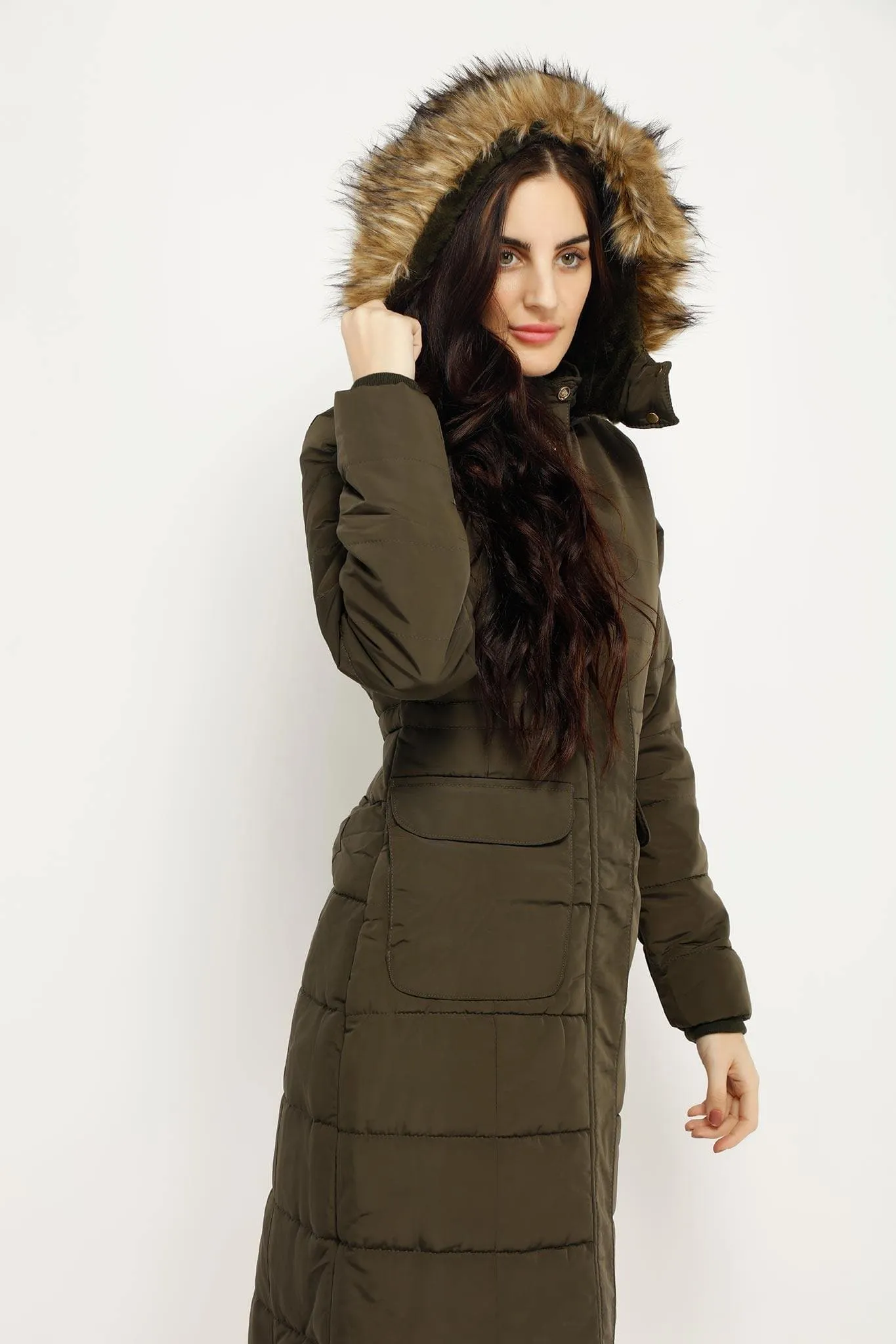 PUFF WINTER FUR HOODIE JACKET 3146BEL