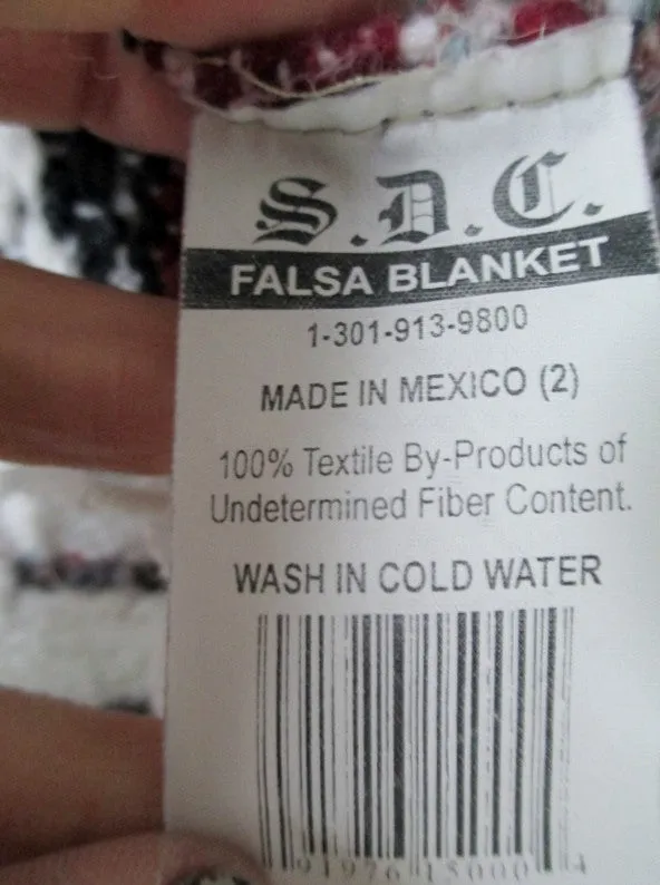 Set 2 SDC FALSA BLANKET Fringe Faux Serape Mexican Throw 46X74 Hippie Bedspread