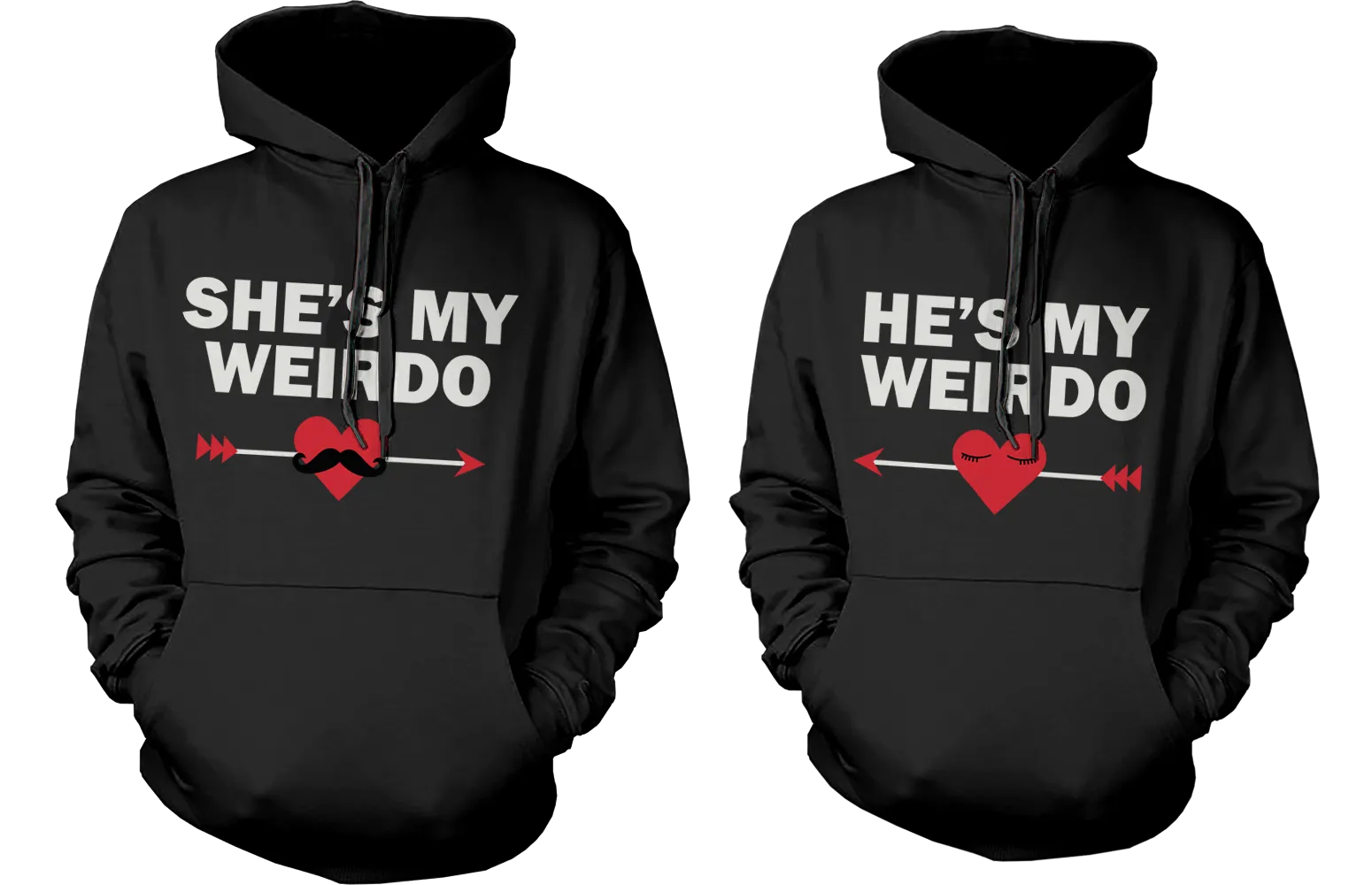 She's My Weirdo and He's My Weirdo Cute Matching Hoodies for Couples