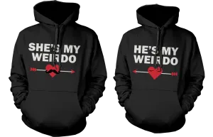 She's My Weirdo and He's My Weirdo Cute Matching Hoodies for Couples