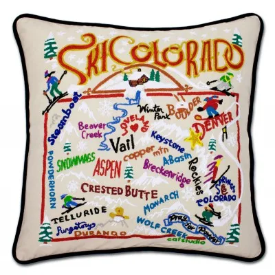 SKI COLORADO PILLOW BY CATSTUDIO