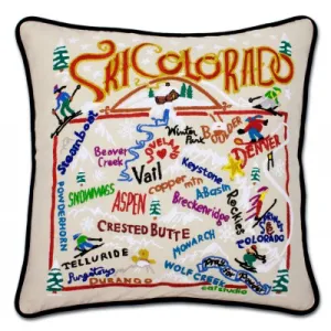 SKI COLORADO PILLOW BY CATSTUDIO