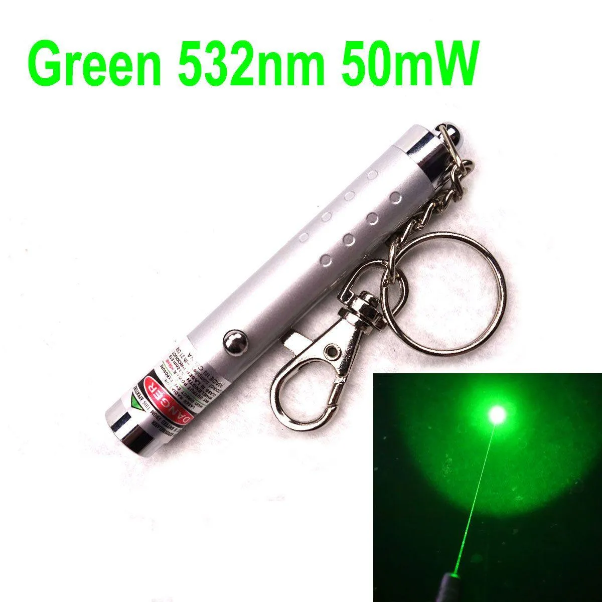 Small Laser Pointer Silver-Shell Key-chain