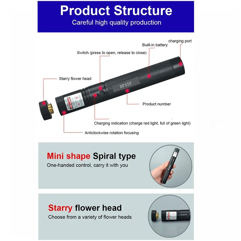 Usb Charging Laser Pointer With 303 High Power- Db-239